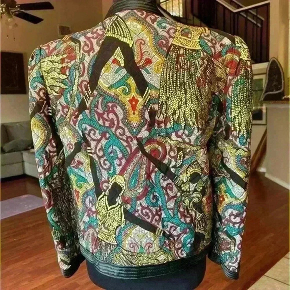 Vintage Silk Davide Cenci Gold Shimmer Quilted Woman’s Jacket Size M - Picture 4 of 9